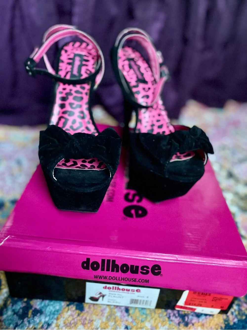 Dollhouse Flaunt Black Peep Toe Platform Pumps Size 8